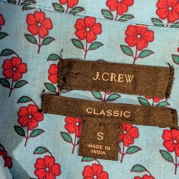 J. Crew Partial Button Down, Floral, 100% Cotton, Long Sleeves, Size S - Picture 6 of 7